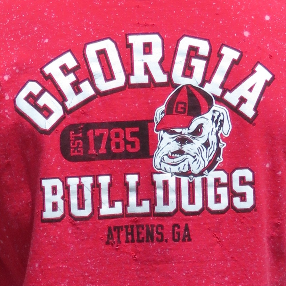 Georgia Bulldogs Champion Custom Bleach Tee sz XL - Picture 4 of 5